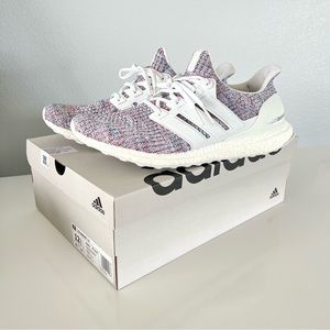 Limited Edition Adidas Ultraboost 4.0 White Multicolor Men Shoes Size 12 ❤️💙
